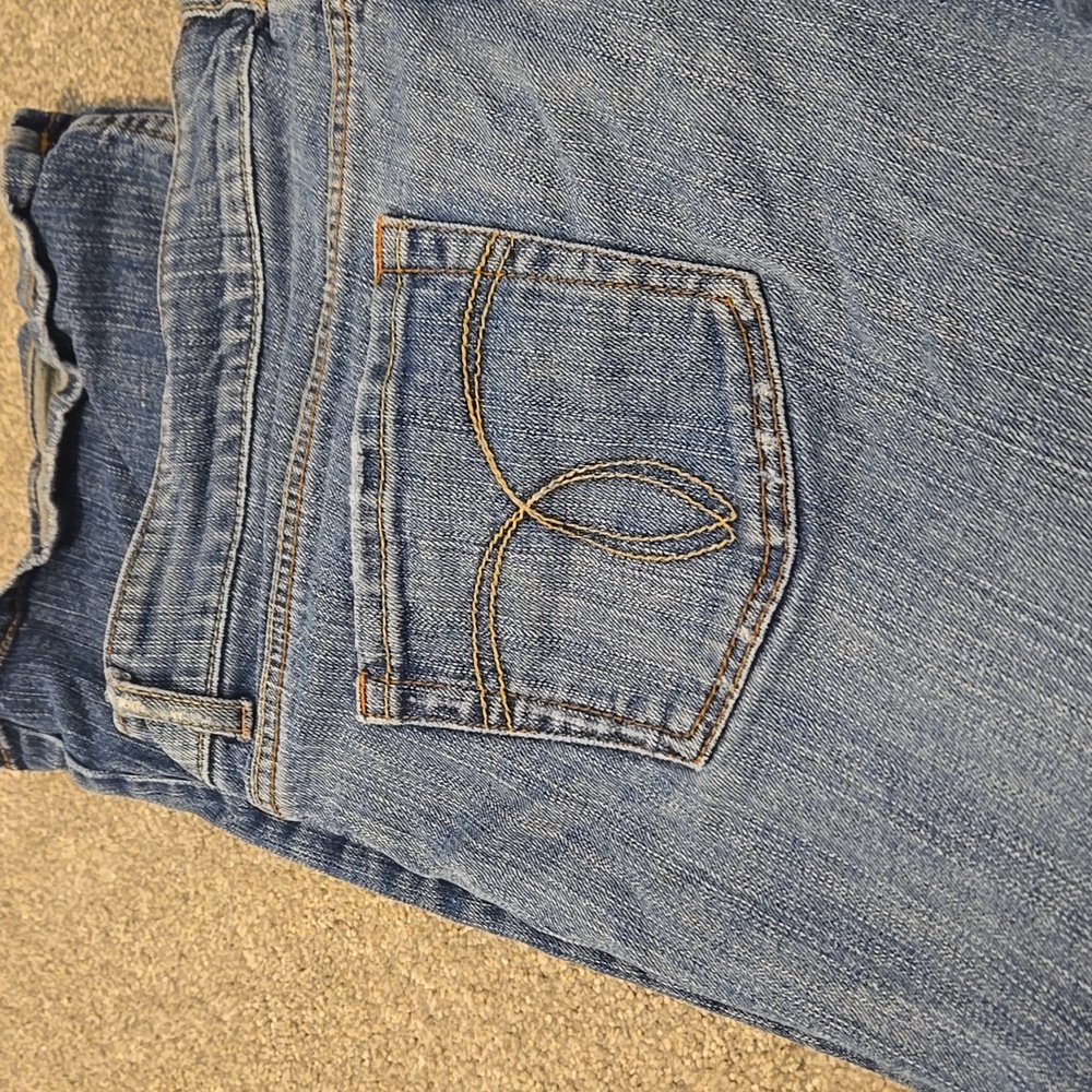 Paris Blues Jeans Womens Size 17 Light Blue Distressed Flare Leg - Picture 14 of 14